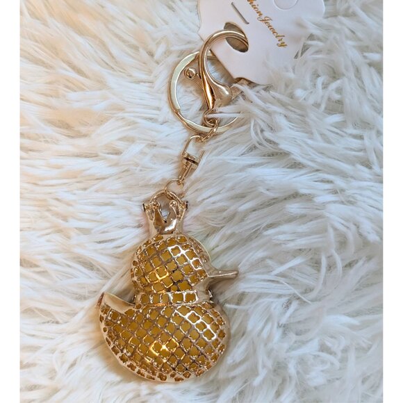 Blingy Crown Duck Keychain Bag Charm – Yellow | NEW - Picture 4 of 4